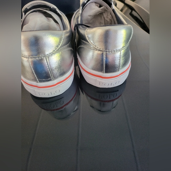 Ralph Lauren Silver Slip-On Loafers - Picture 3 of 4